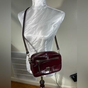 Dooney $ bourke croc Burgundy Leather  Denison  Crossbody Bag